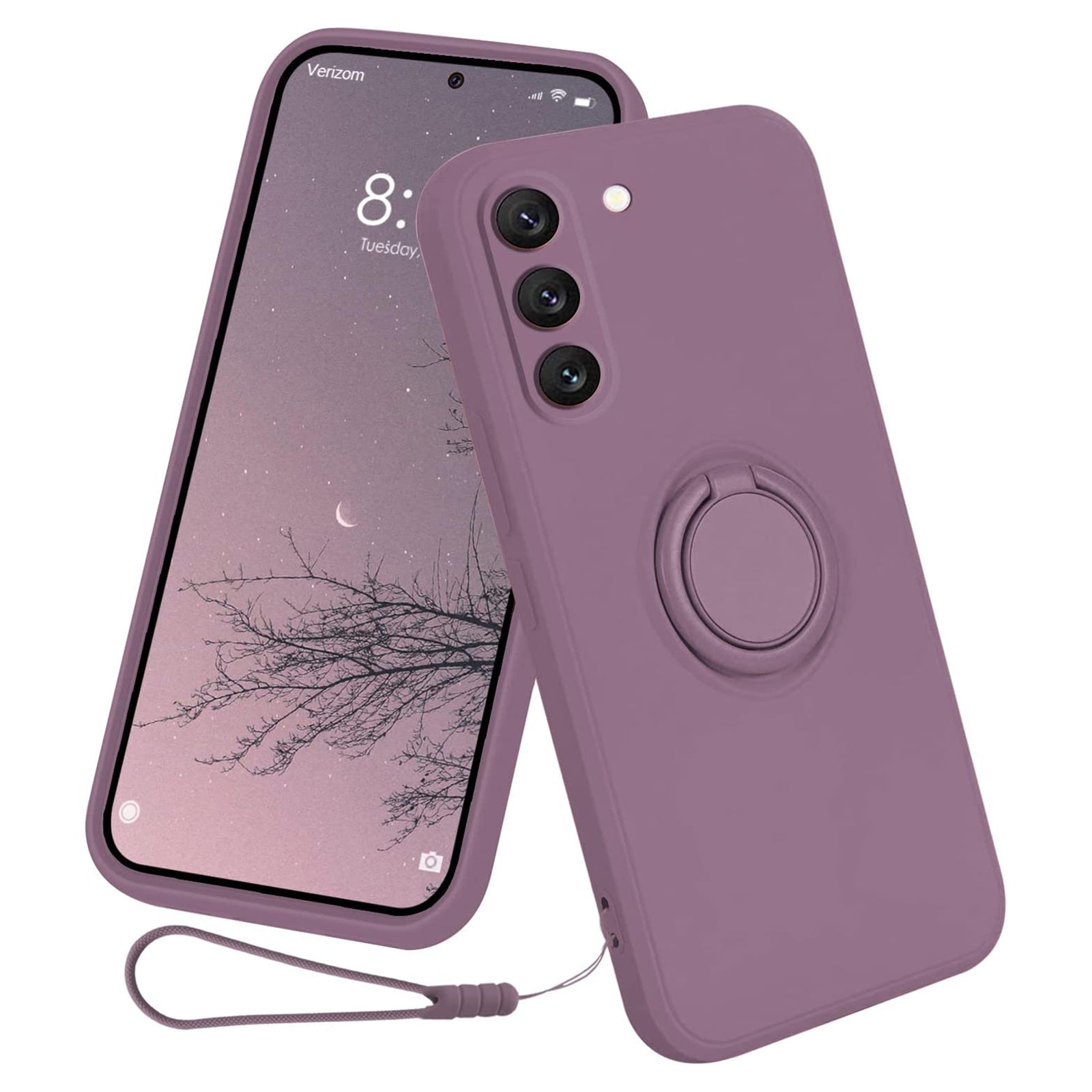 Liquid Silicone Phone Case for Samsung Galaxy S23 Ring Kickstand Phone Back Cover with Lanyard Liquid Silicone Phone Case for Samsung Galaxy S23 Ring Kickstand Phone Back Cover with Lanyard